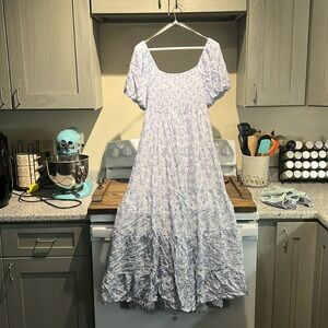 Altar’d state XL blue floral tiered dress